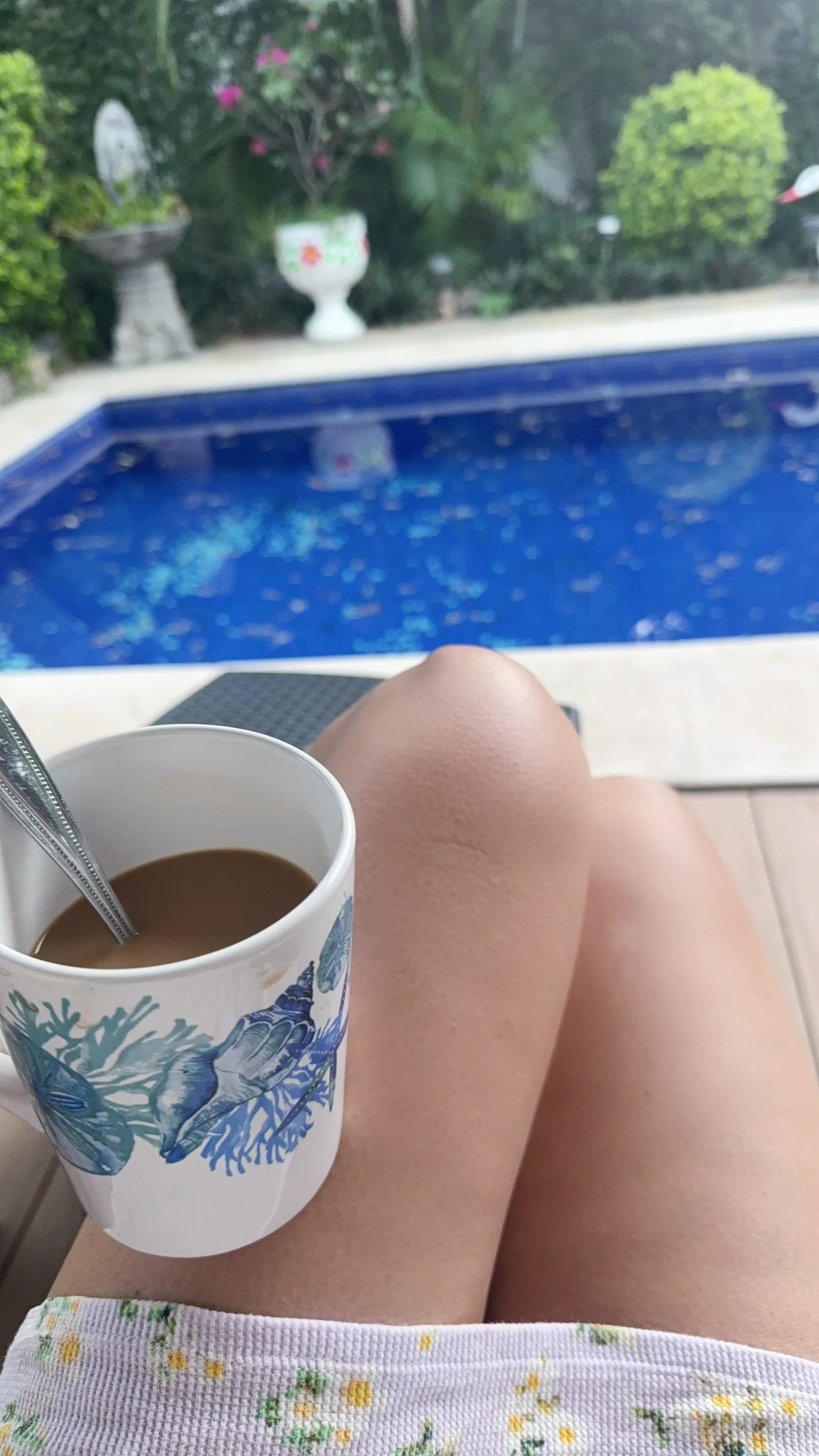 Morning coffee by private pool