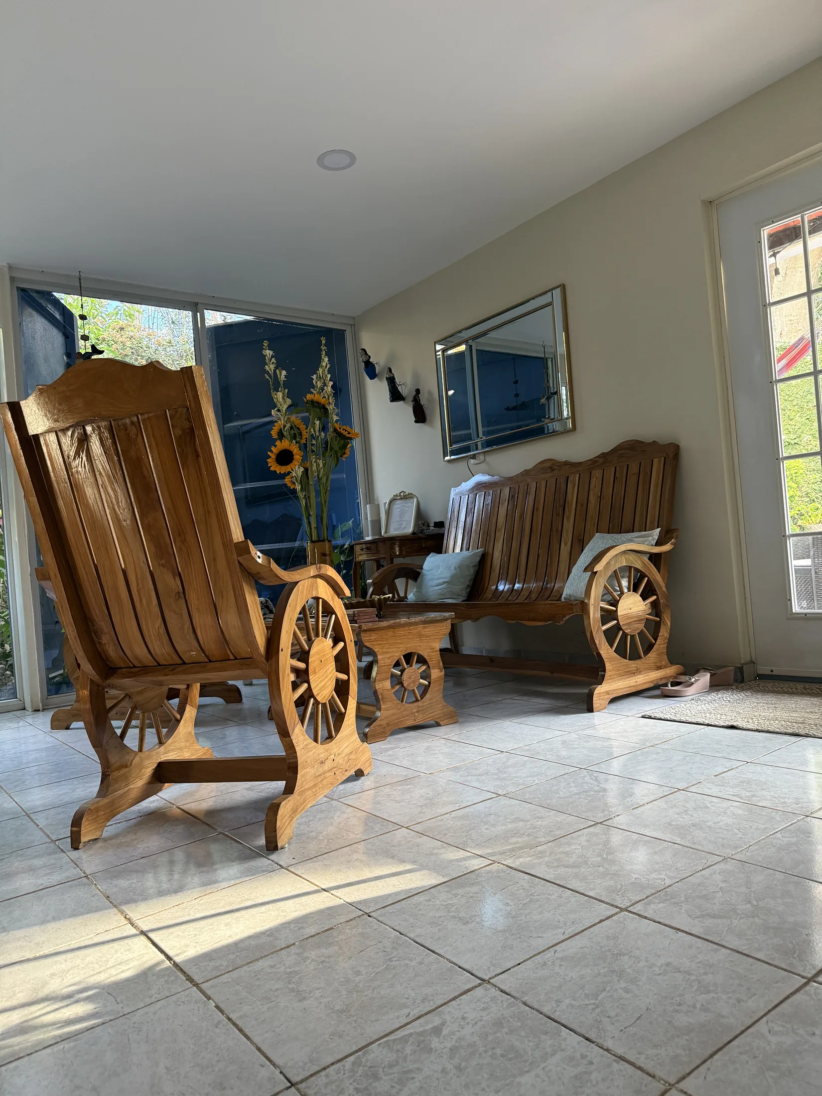 Sunlit tropical sitting room