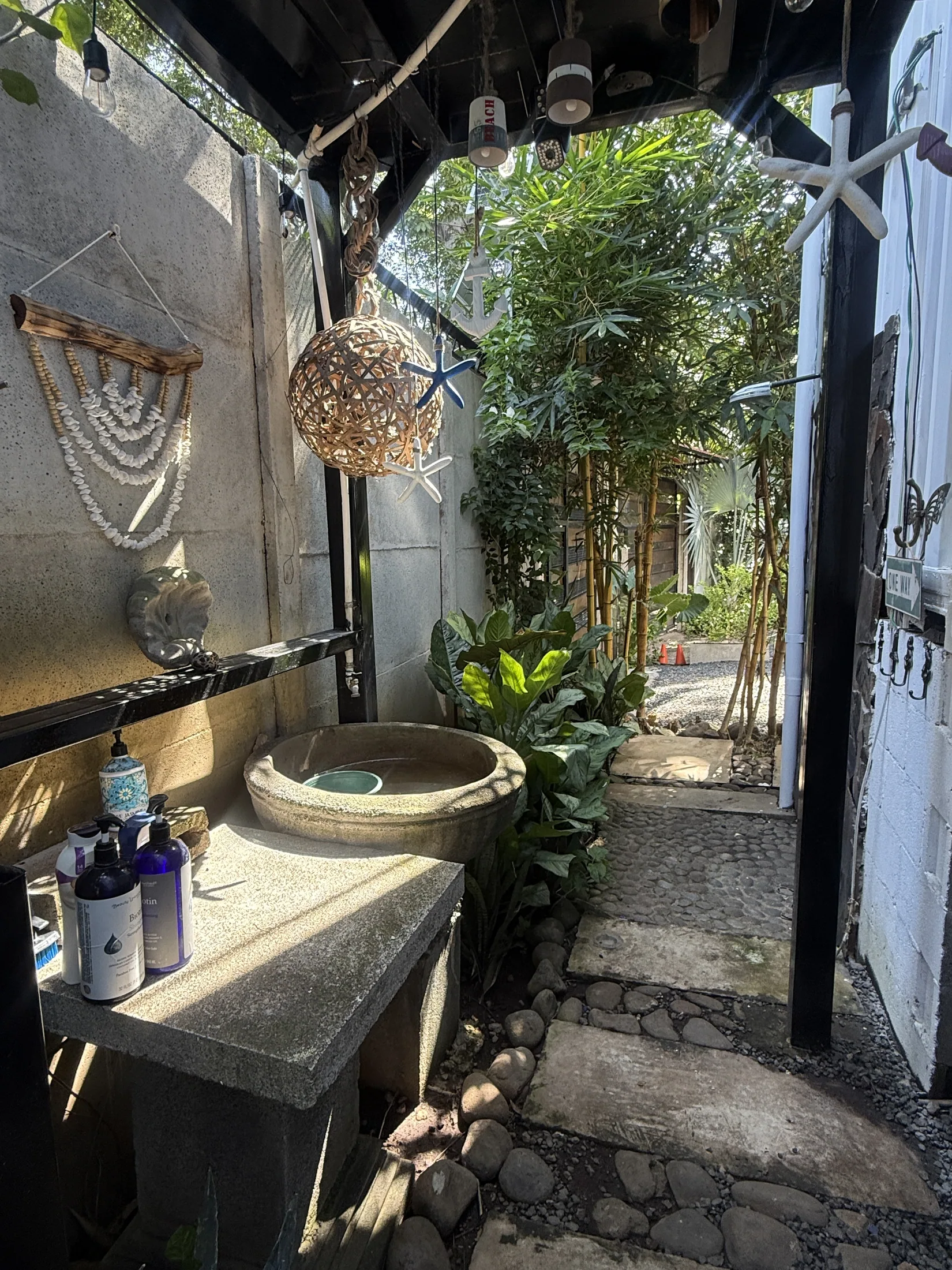 Tropical outdoor shower